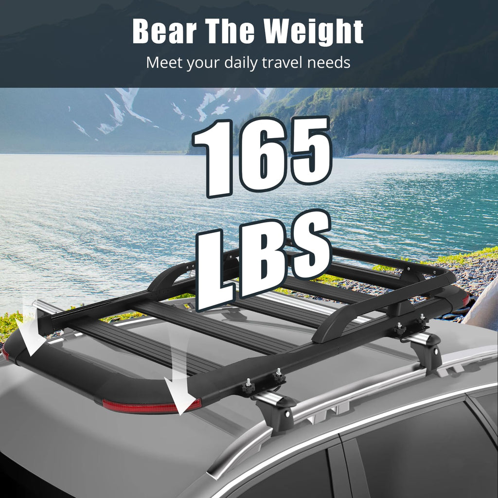 Garvee Roof Rack Basket, 50 x 37.8 Inch Heavy Duty Car Carriers Rooftop Basket, 165Lbs Capacity Cargo Rack for SUV Truck Cars