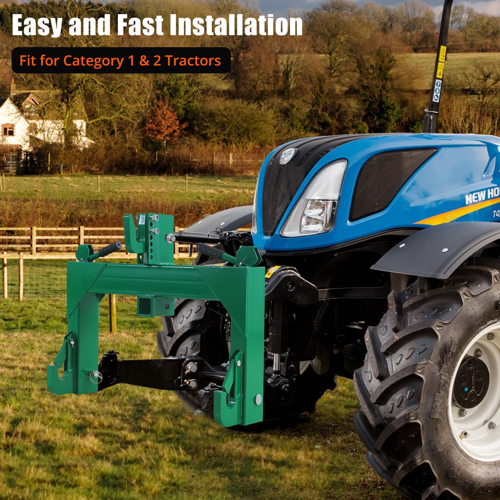 Garvee 3 Point Quick Hitch 3000 LBS Lifting Capacity Tractor - Green