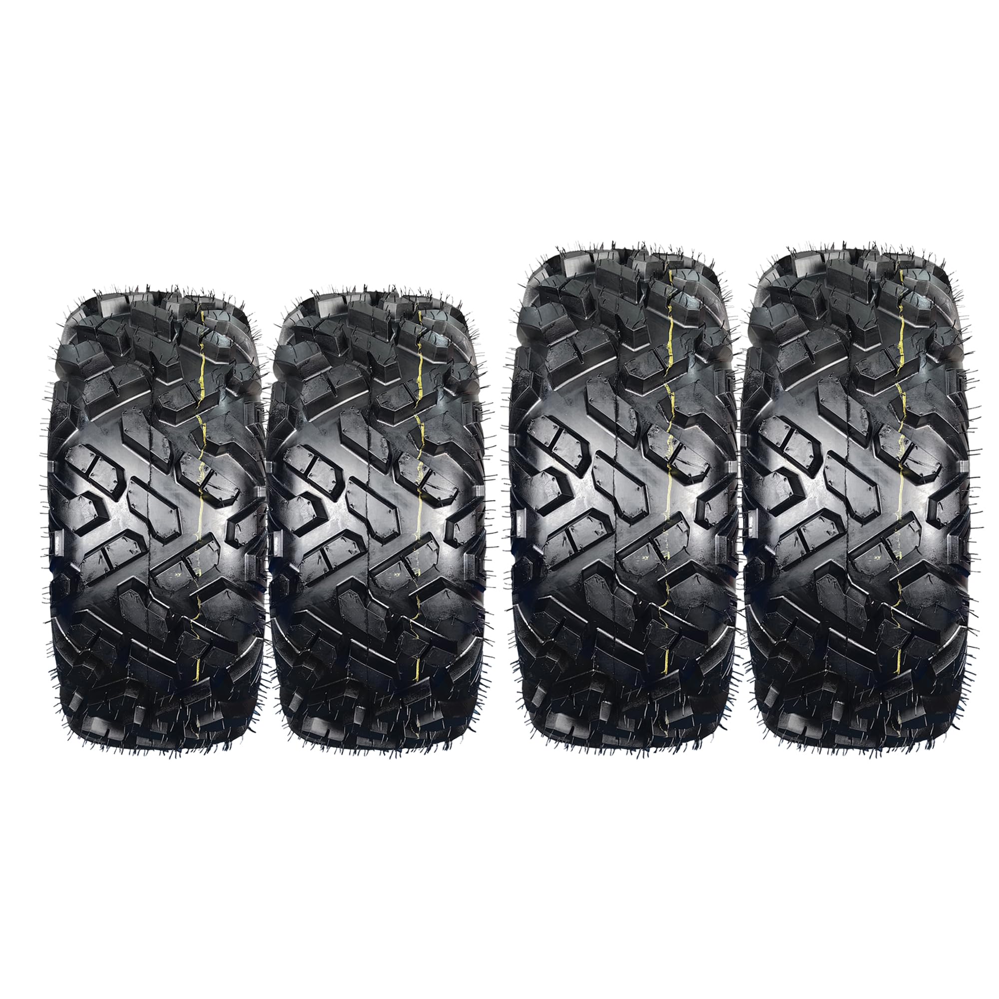 Garvee ATV UTV All-Terrain Tires 25x8-12 Front & 25x10-12 Rear Durable 6 PR Tubeless Off-Road Black