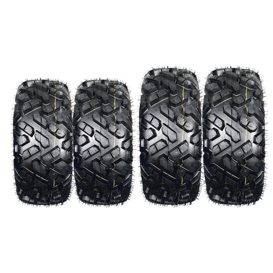 Garvee ATV UTV All-Terrain Tires 25x8-12 Front & 25x10-12 Rear Durable 6 PR Tubeless Off-Road Black
