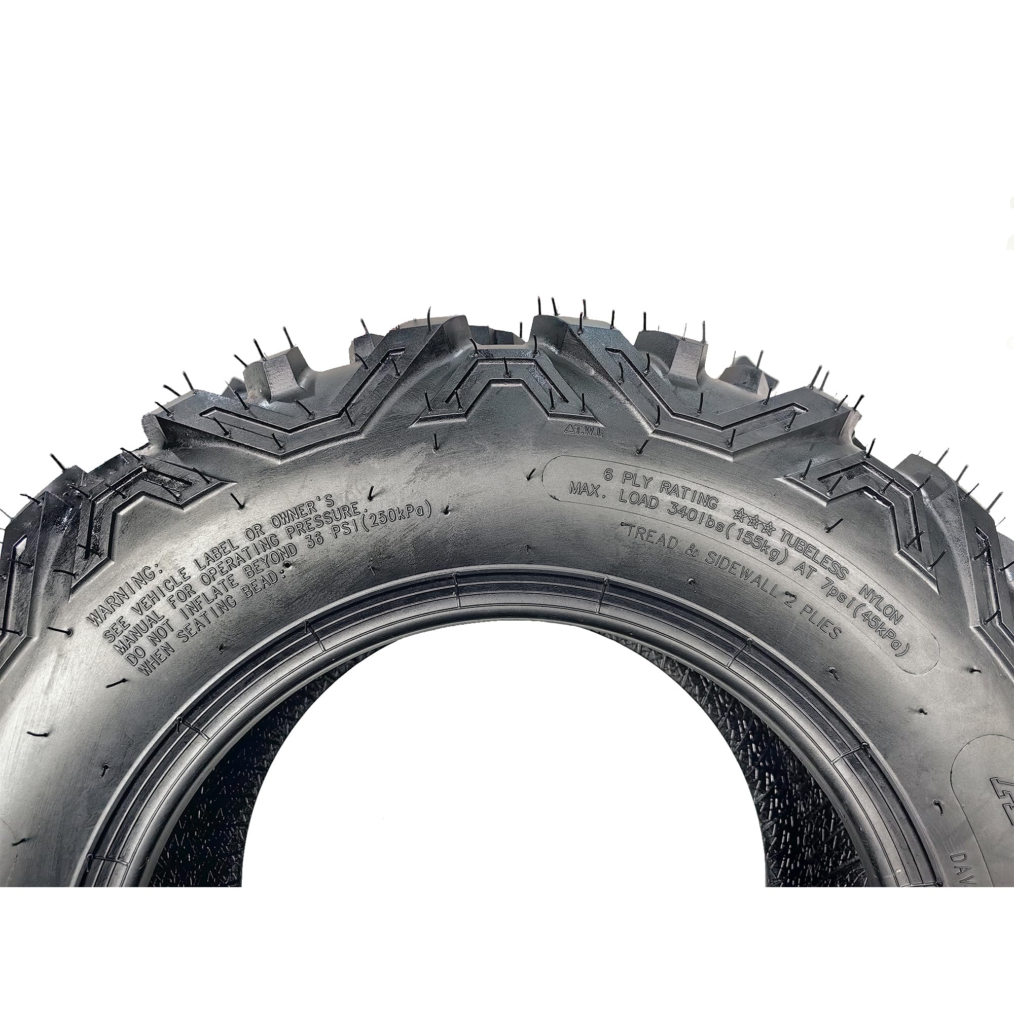 Garvee 25x8-12 ATV Tires All Terrain 6PR Heavy Duty Tubeless for Trail Mud Rock Off-Road 25x8x12 Black Pack of 2