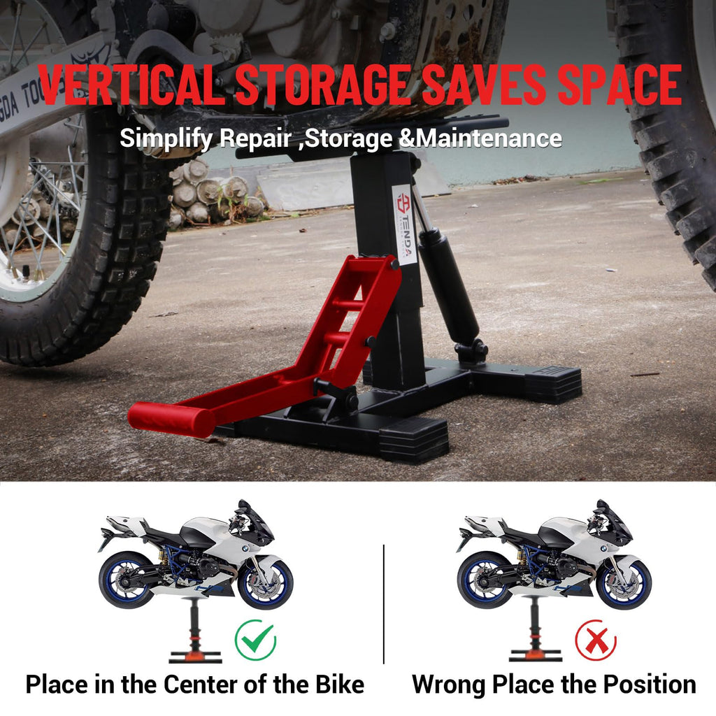 Garvee Dirt Bike Lift Stand, Hydraulic Motorcycle Lift Stand 440 Lbs Capacity, Adjustable Height Hoist Table, for Dirt Pit Bike Repair, Maintenance, Motorbike Repair Accessories Tools