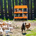 Garvee Chicken Nesting Box 6-Hole Roll Away Egg Laying Box with Lid, Heavy-Duty Galvanized Steel, Orange, Easy Egg Collection & Cleaning