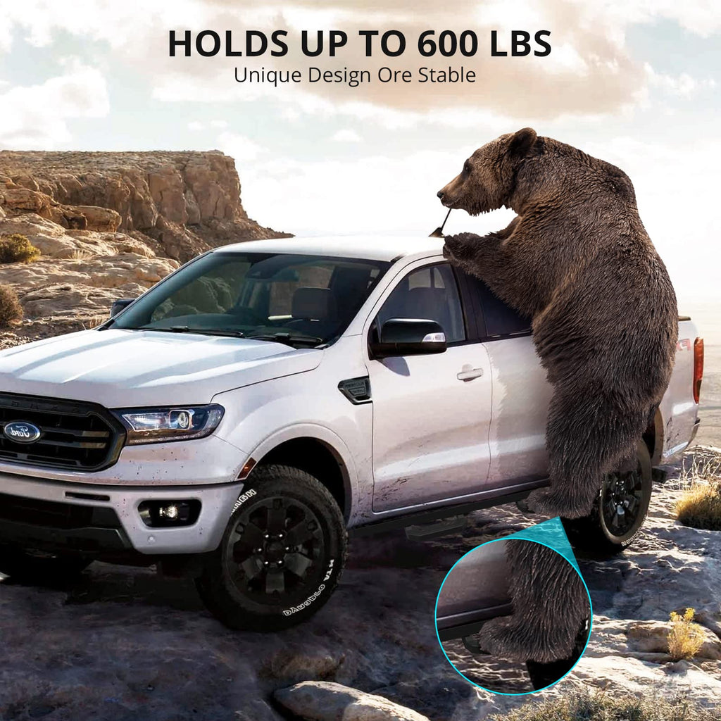 Garvee Running Boards Compatible with 2015-2022 Chevy Colorado/GMC Canyon Crew Cab, Drop Side Steps Nerf Bars Rock Slider, Car Steel Step Guards,Pickup Truck Step Rails Accessories