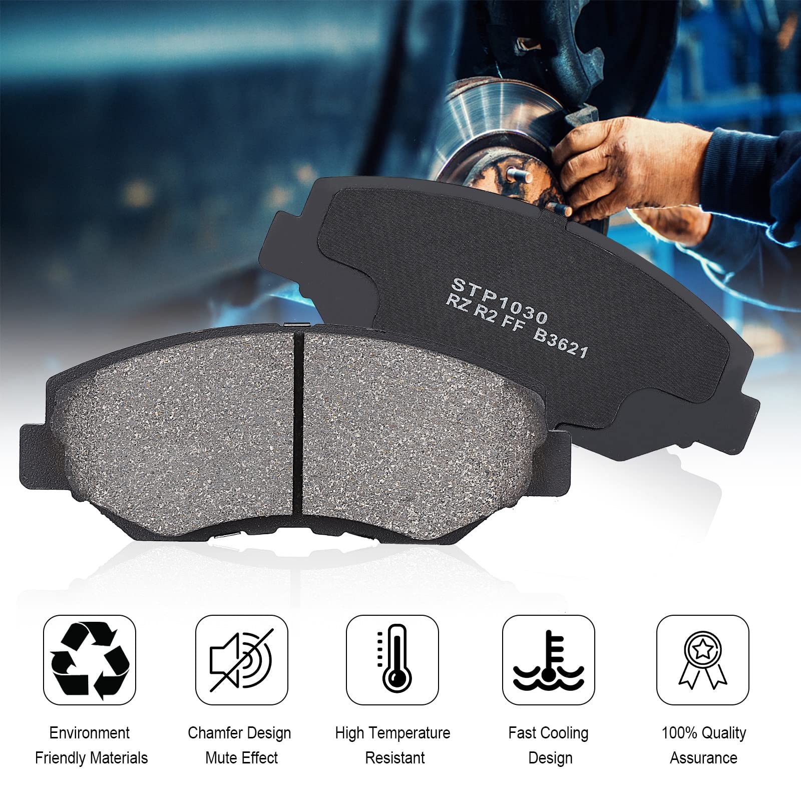 Garvee Premium Disc Brake Pads 4Pcs Front Brake Pads Compatible