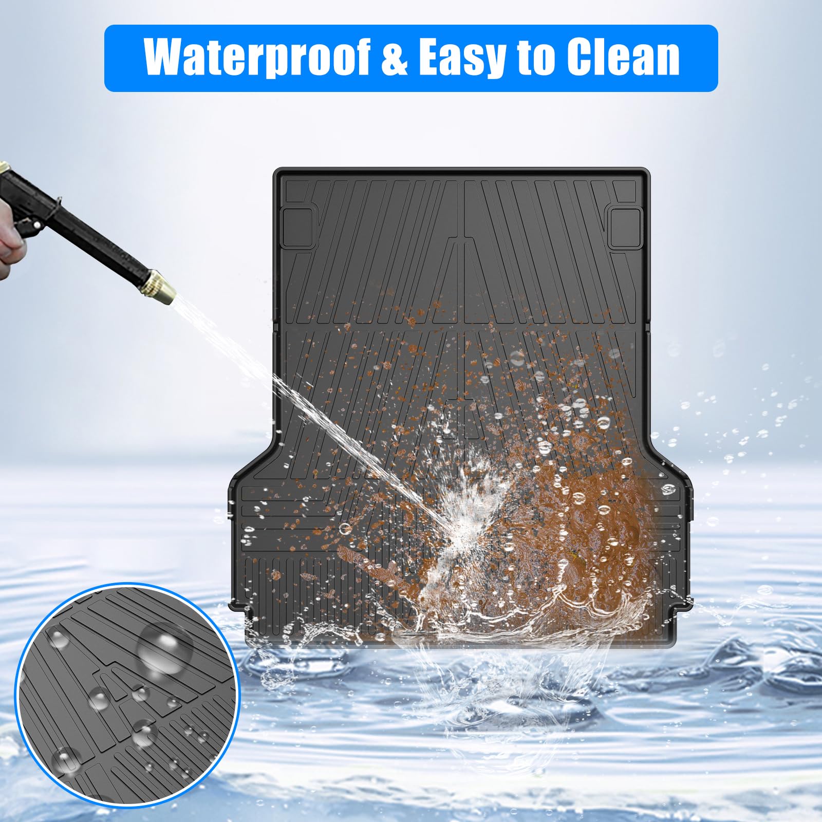 Garvee Truck Mat Compatible with 2022-2024 Maverick, All Season Cargo Mat, Waterproof, Scratch-Resistant, Black