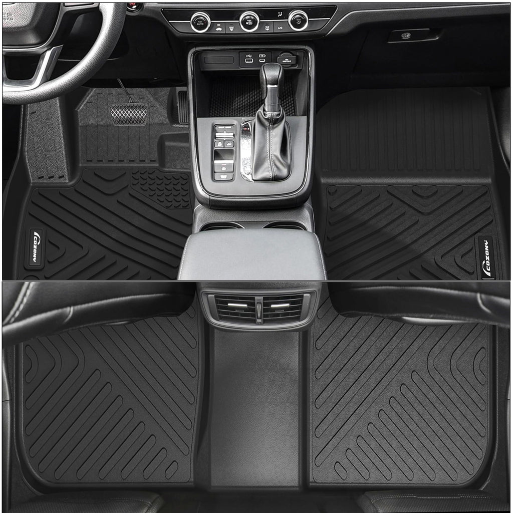 Garvee Floor Mats Compatible with CR-V 2012-2016 Accessories, Waterproof TPE Floor Liners, Black, Custom Fit, All-Weather Protection