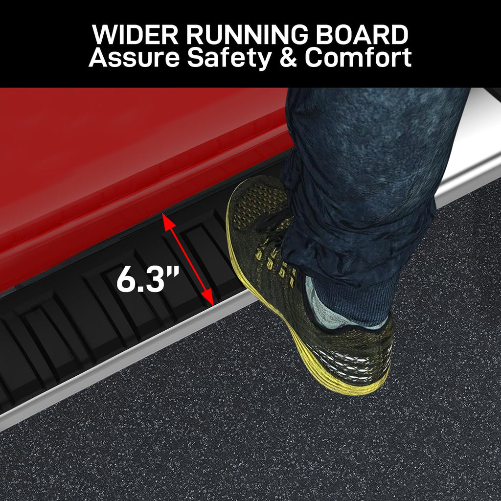 Garvee Running Boards, 6.3 Inch Stainless Steel Side Steps, Compatible with 2015-2025 Ford F-150 SuperCrew Cab (4 Doors Pickup), 2017-2024 F-250 F-350 Super Duty Crew Cab