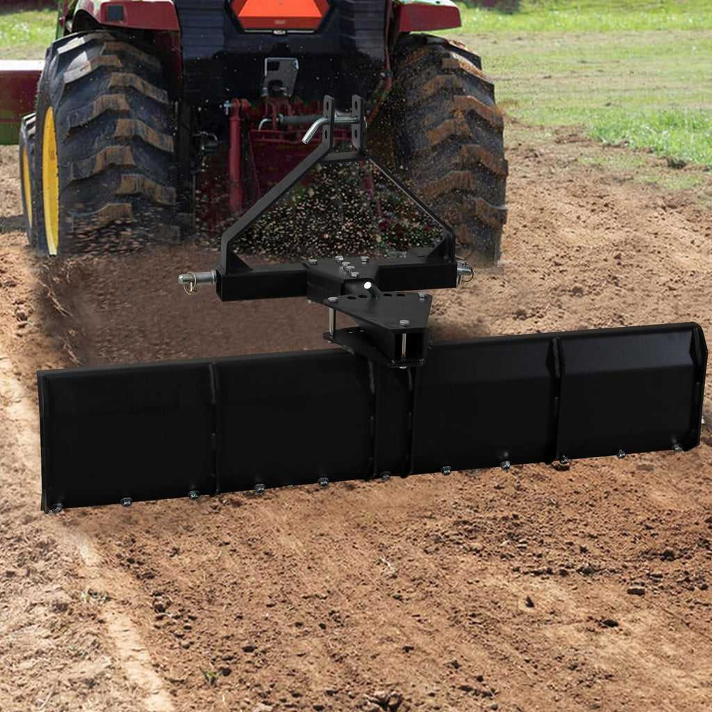 Garvee 3 Point Rear Grading Blade for CAT_0 & CAT_1 Tractor, 52" Width Heavy Duty Steel Scraper for Grading Driveways, Arenas, Top Soil, Gravel and More