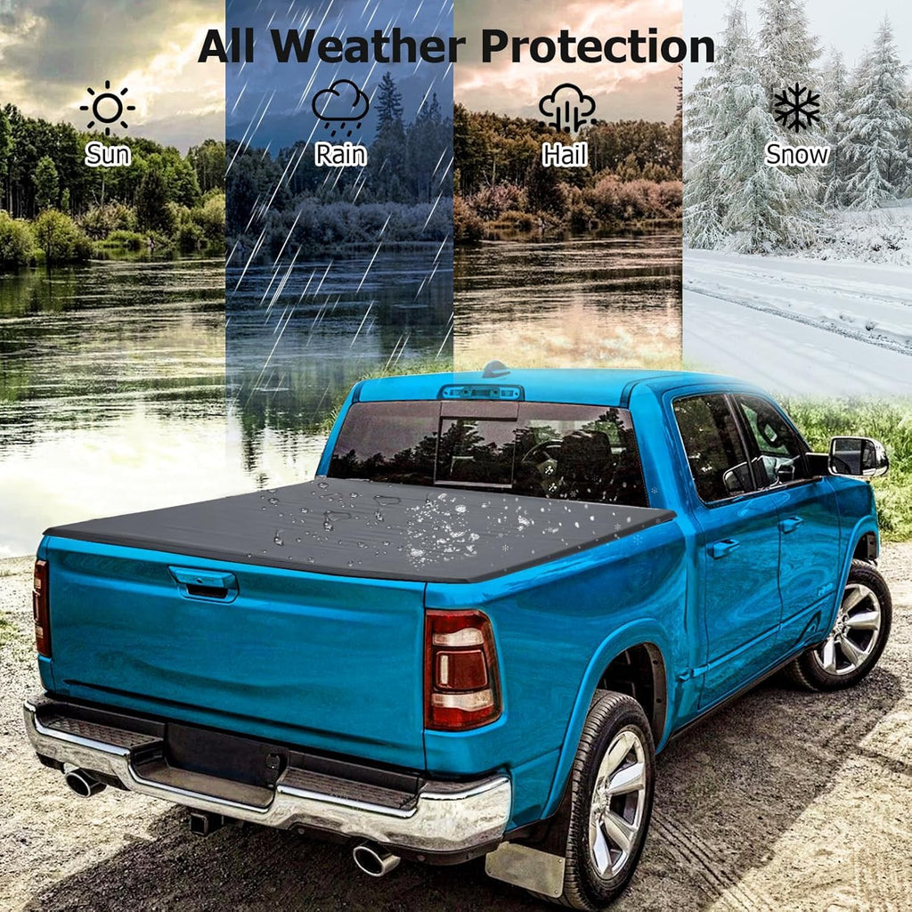 Garvee Truck Bed Tonneau Cover for Ridgeline 5ft, Soft Roll Up Truck Bed Tonneau Cover for Honda Ridgeline 5ft 2017-2025