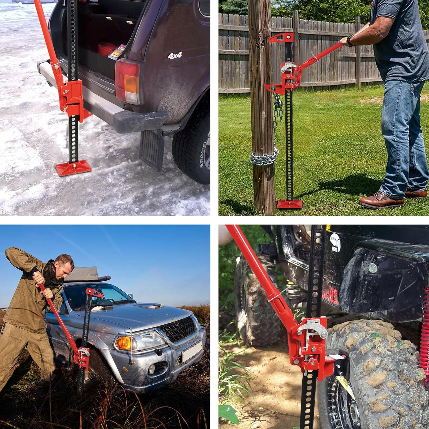 Garvee 3 Ton Farm Jack, 33" Utility Farm Jack, 6600 Lbs Capacity Ratcheting Off Road Utility Jack, Heavy-Duty Farm Jack Foratv, Utv, SUV, Tractor, Truck, Universal Jack