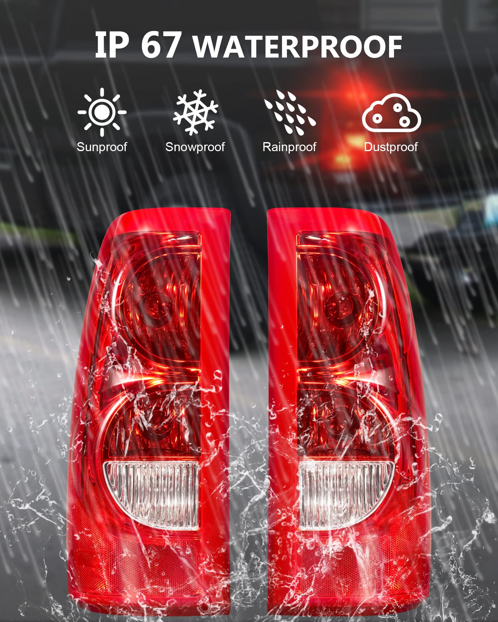 Garvee 03-06 Silverado 1500/2500HD Ruby Red Tail Lights Pair