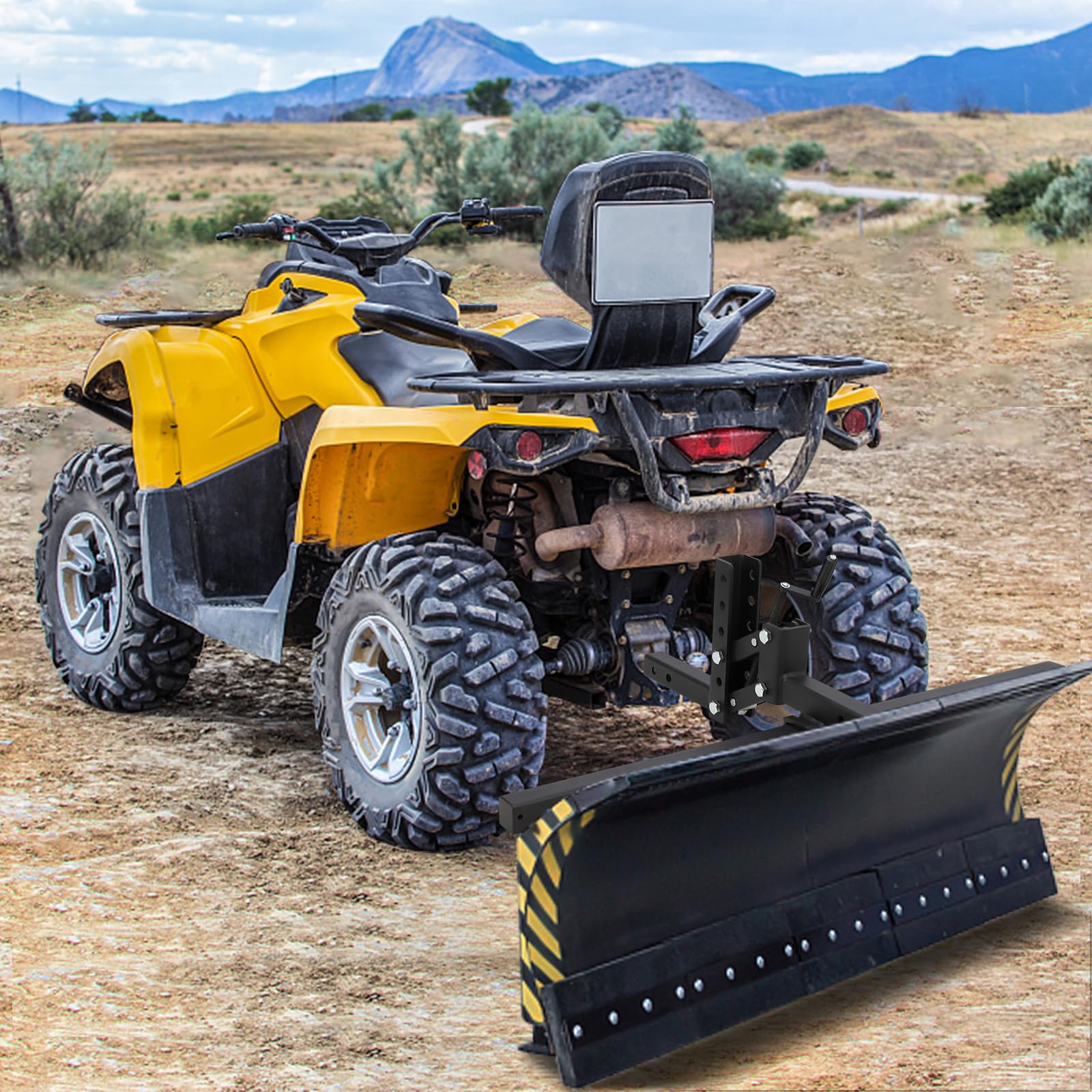 Garvee ATV Hitch Manual Implement Lift 50 Inch 1-Point System Steel Construction Fits 2-Inch Receiver Versatile ATV Attachment