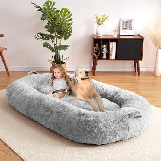 Garvee Giant Dog Bed for Men and Women, 75"x48"x14" - Washable & Plush Dog Bed for People, Suitable for Adults，Human-Sized Bed