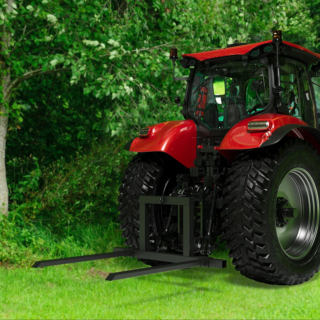 Garvee 3 Point Hitch Pallet Fork, 1500 lbs Capacity Tractor Pallet Forks, 40” Adjustable Quick Hitch Attachments for Category 1 Tractor
