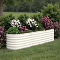 Garvee 8' X 4' X 1.5' Galvanized Raised Garden Bed, Large Outdoor Planter Box for Vegetables, Fruits & Flowers, Beige