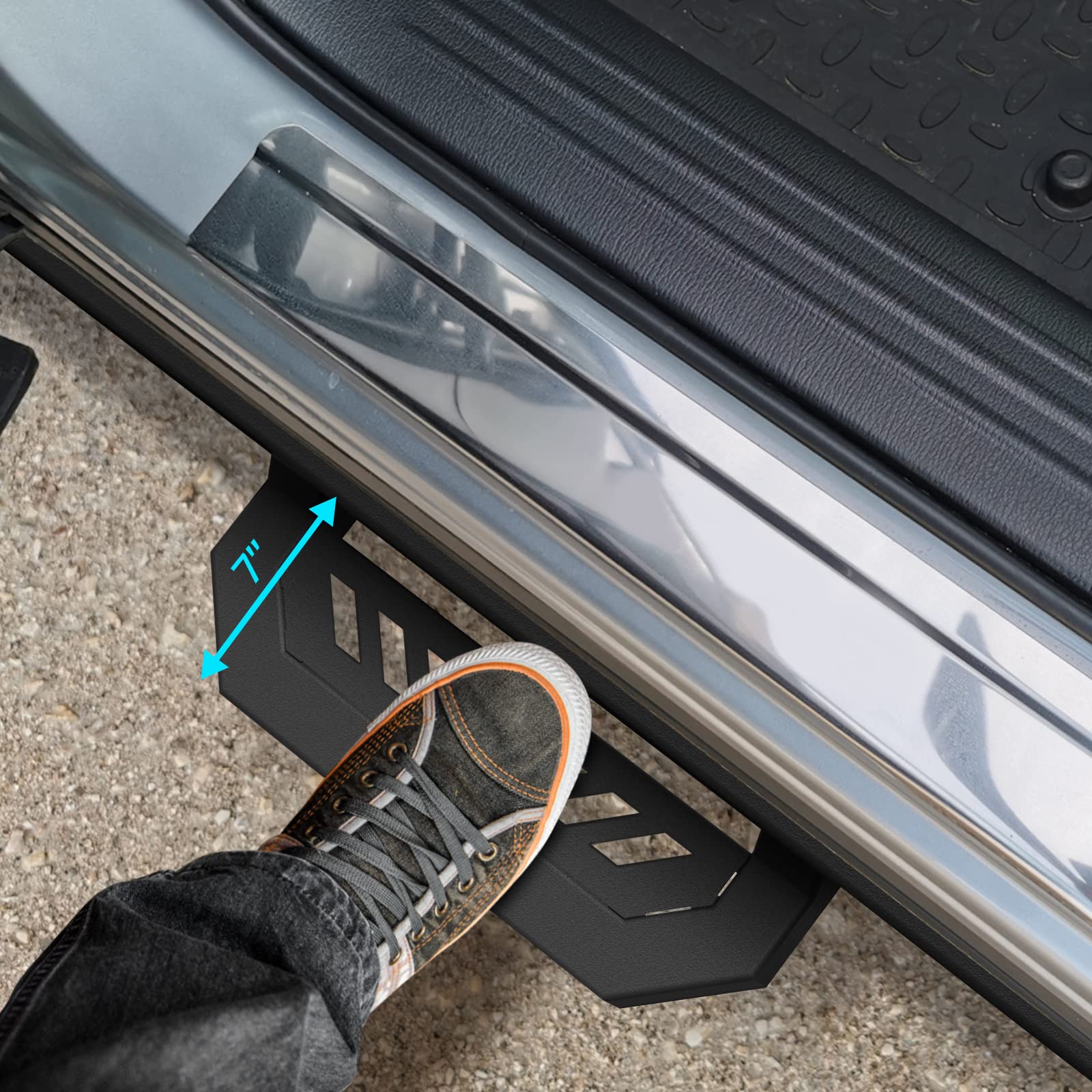 Garvee Running Board Compatible with 2007-2018 Jeep Wrangler JK 4-Door 7 inches Round Drop Side Step
