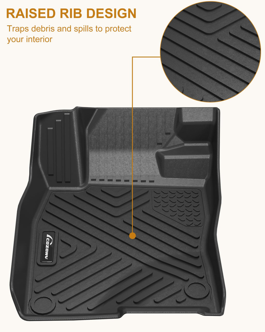 Garvee Floor Mats for 2022-2024 Honda Civic 4dr Sedan, 2022-2024 Civic 5dr Hatchback Including Type R, TPE All Weather Custom Fit 1st & 2nd Row Floor Liner