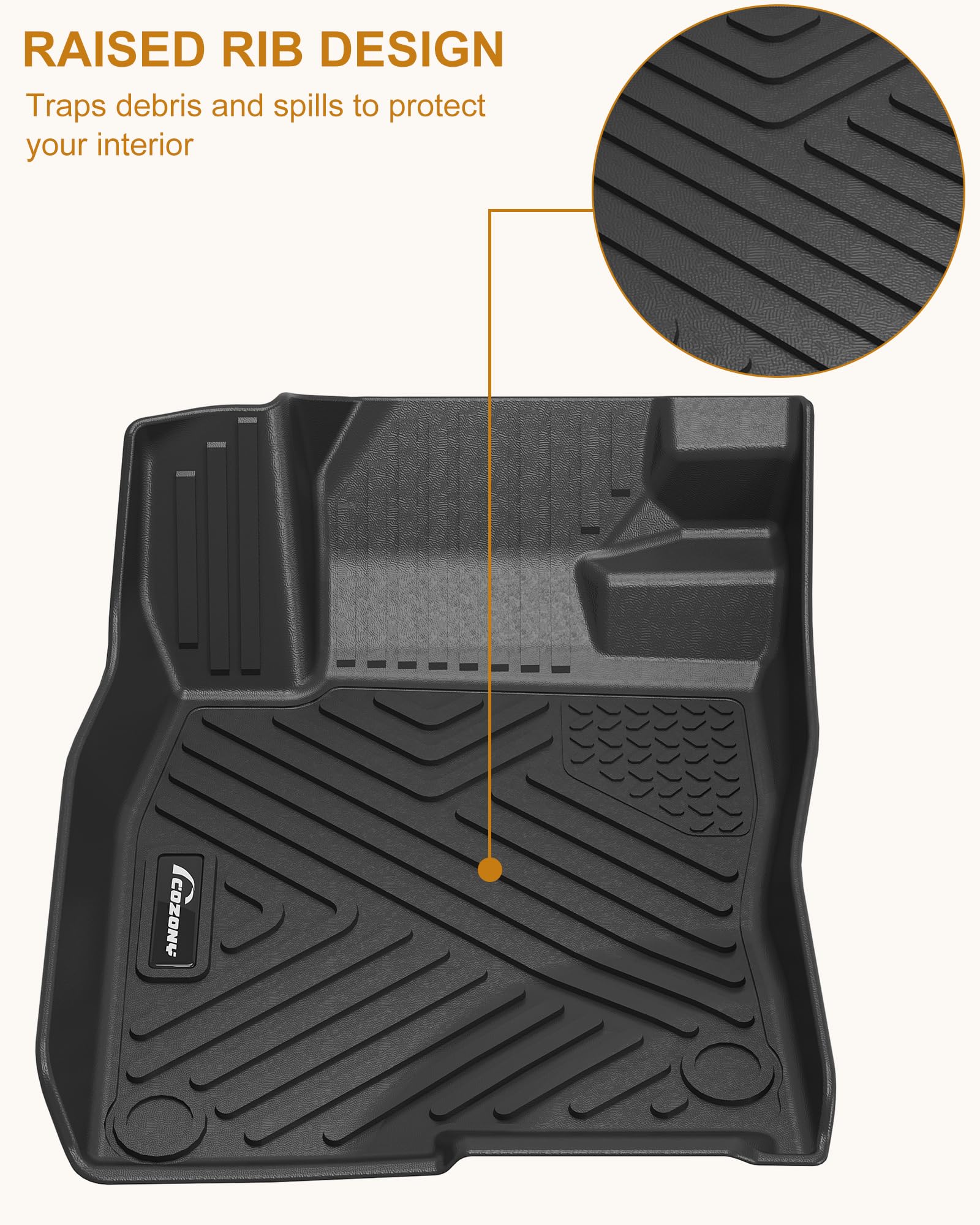 Garvee Floor Mats for 2022-2024 Honda Civic 4dr Sedan, 2022-2024 Civic 5dr Hatchback Including Type R, TPE All Weather Custom Fit 1st & 2nd Row Floor Liner