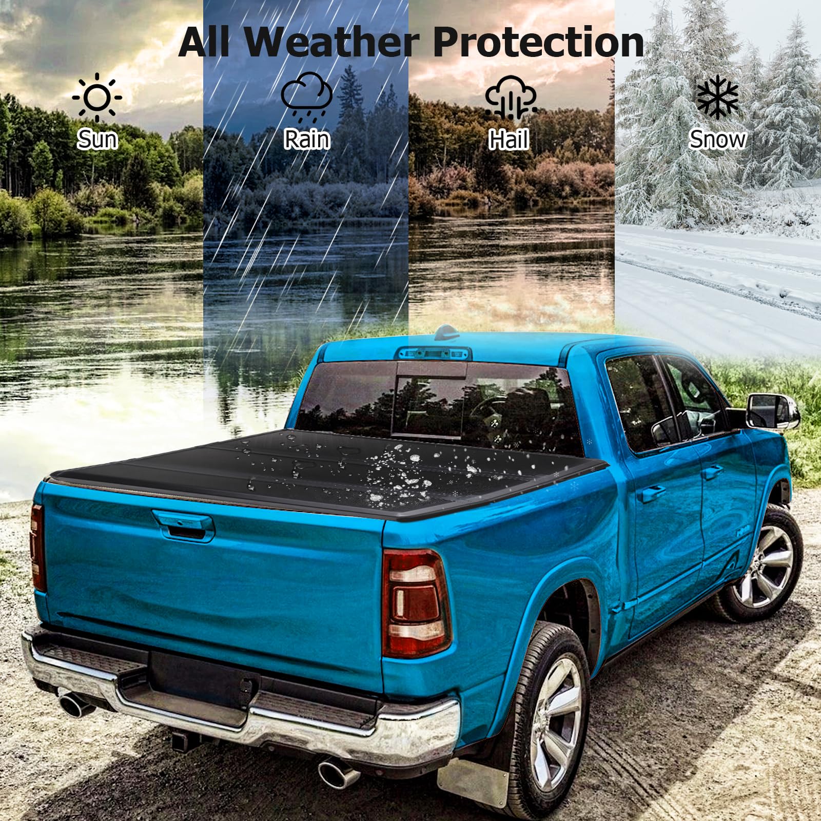 Garvee Hard Tri-Fold Cover for Dodge Ram 1500