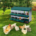 Garvee Nesting Boxes for Chickens, 10 Compartment Roll Away Nesting Box with Egg Collection, Perch, Lid Cover for Egg Protection, Wall Mount/Free Standing Nest Box for Chickens