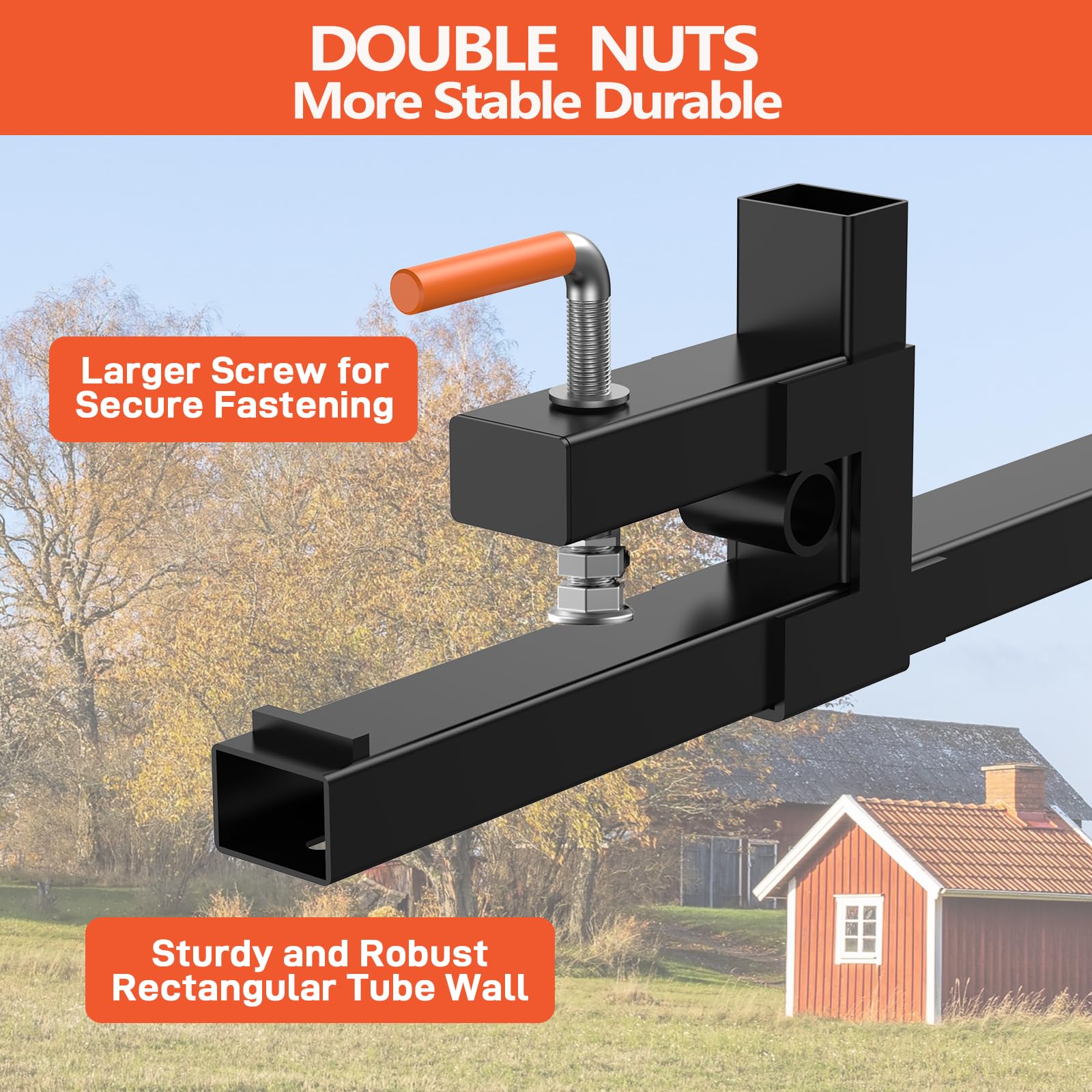 Garvee 60" Pallet Forks 4000lbs, Double Nuts Tractor Forks, Clamp on Pallet Forks for Tractor Bucket Loader Skid Steer