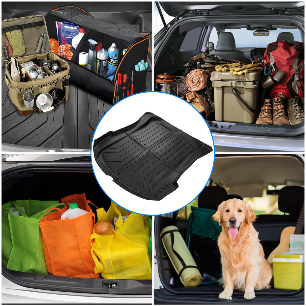 Garvee Trunk Mat for 2017-2023 Tesla Model 3 - All-Weather TPE Rear Cargo Protector, Durable and Non-Slip Floor Mat (Black)
