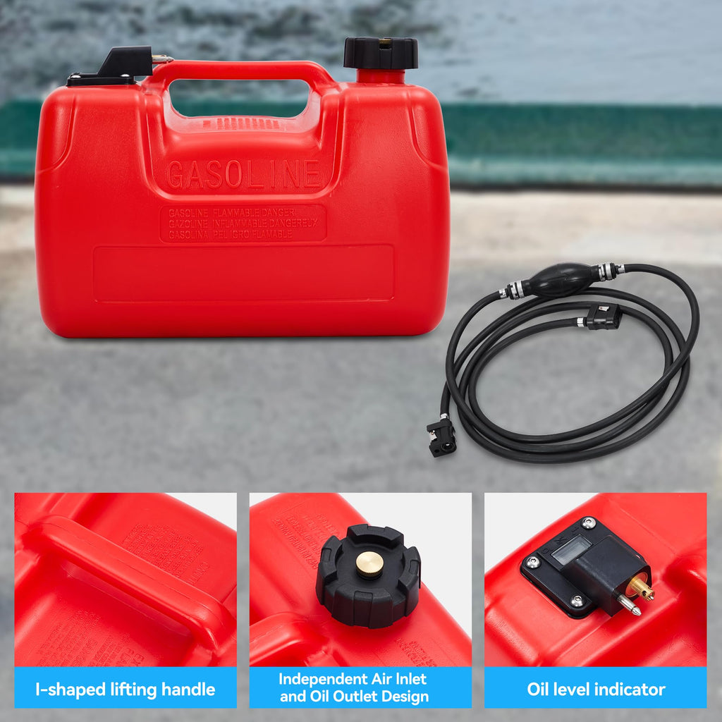 Garvee 3 Gallon Marine Fuel Tank Durable Fuel Storage for Vessels and Marine Use Efficient Safe Design, Red