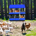 Garvee Chicken Nesting Box 6-Hole Roll Away Egg Laying Box with Lid Heavy-Duty Galvanized Steel Rustproof Design Wall-Mountable Blue