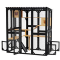 Garvee Outdoor Catio For Indoor Cats, Weatherproof Wooden Kitty Enclosure With Elevated Platform, Yard And Patio Use, Black