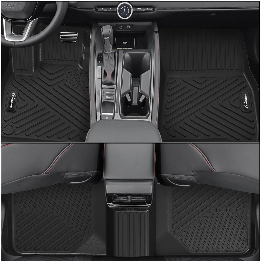 Garvee Floor Mats Compatible with 2018-2022 Honda Accord(Include Hybrid Models), Black TPE All-Weather Floor Liners, 1st & 2nd Row