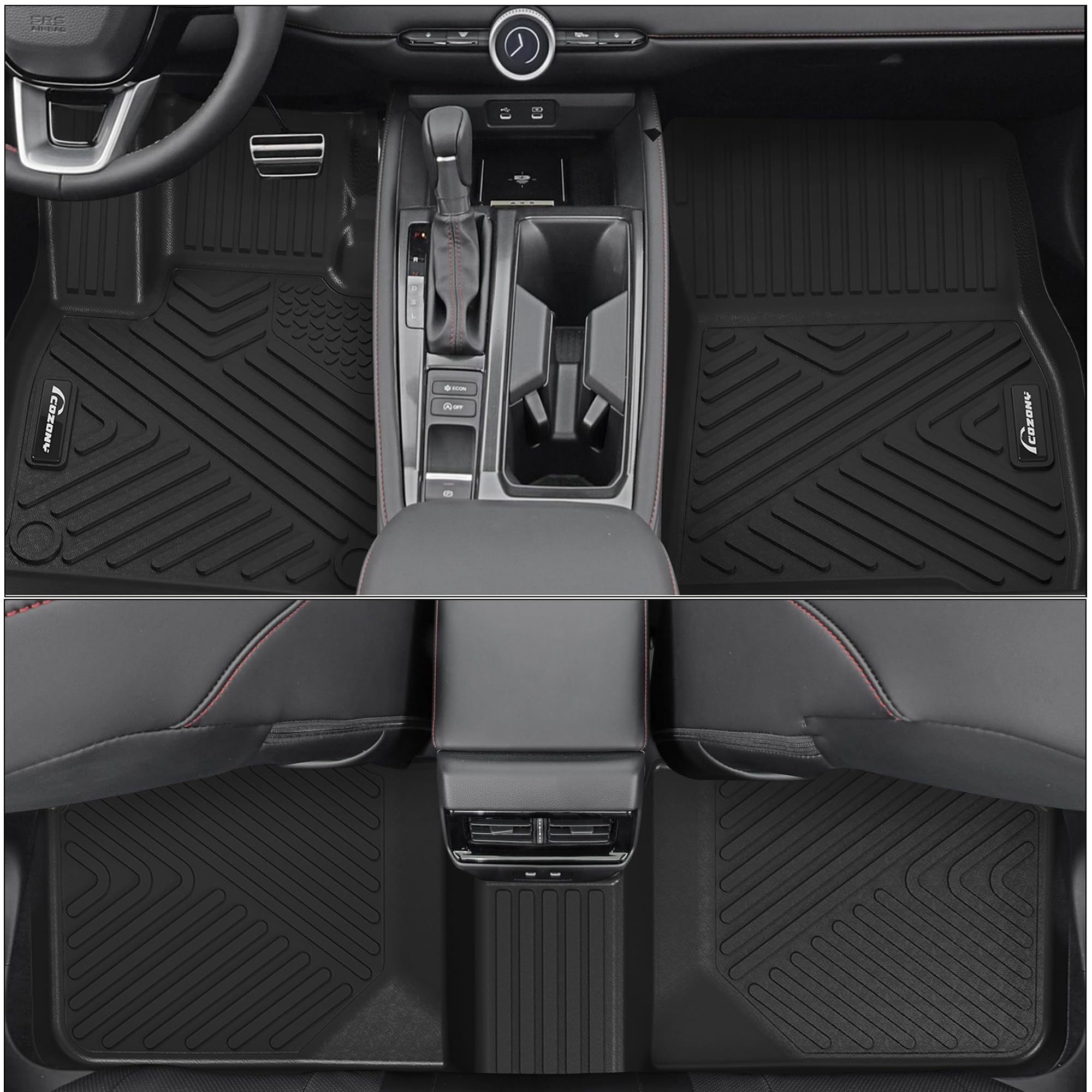 Garvee Custom Fit Floor Mats Compatible with 2023-2024 Honda Accord (Include Hybrid) Black TPE All-Weather Car Floor Liners Front & Rear Row Set