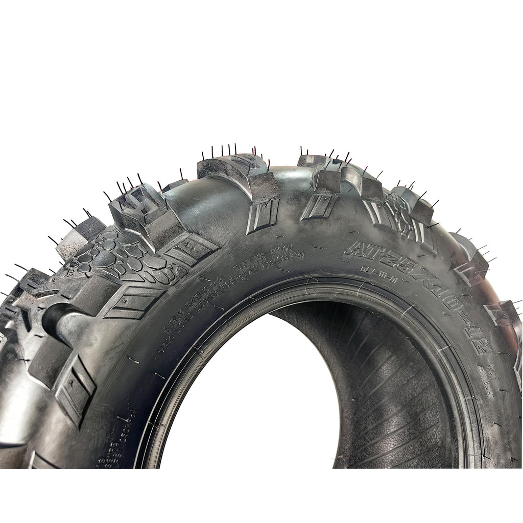 Garvee Pack of 1 25x10x12 ATV Tires Heavy-Duty Off-Road UTV Tires Durable Black