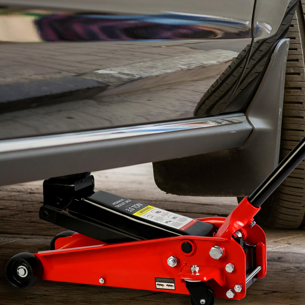 Garvee 3 Ton Hydraulic Trolley Floor Jack Heavy-Duty Steel Racing Floor Jack 5.1"-20" Lifting Range Black