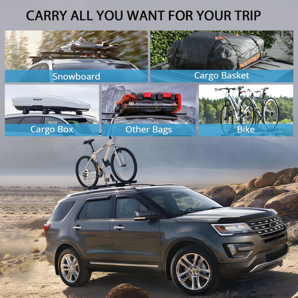 Garvee Roof Rack Cross Bar Fit for 2016-2019 Ford Explorer, Alloy Steel