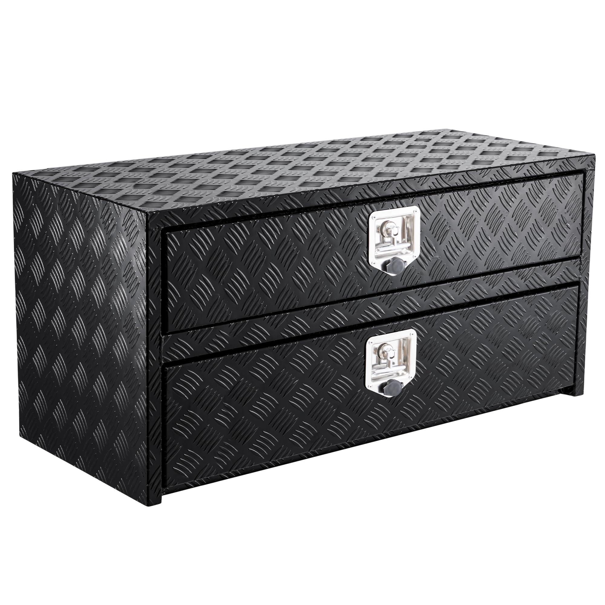 Garvee 48" Aluminum Truck Tool Box with Drawer Two-Tier Organizer for Truck Bed Tools 48x18x20 Waterproof Silver