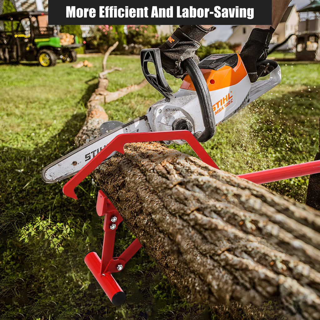 Garvee 51" Forestry Equipment Log Lifter - Heavy Duty Adjustable Steel Tool for 3-25 Inch Logs w/11" Non-Slip Grip & Red Finish