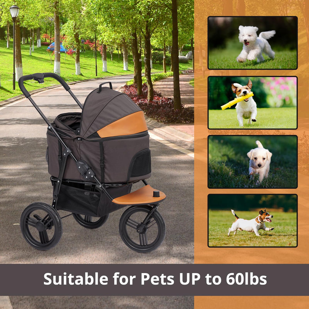 Garvee Multifunction Pet Travel System, Grey Orange, 3-in-1, Easy Fold