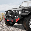 Garvee Front Bumper Compatible with 2007-2018 Jeep Wrangler JK & Unlimited JKU (2/4 Doors), Rock Crawler Off Road Full Width Bumper w/Winch Plate & Paintable Armor