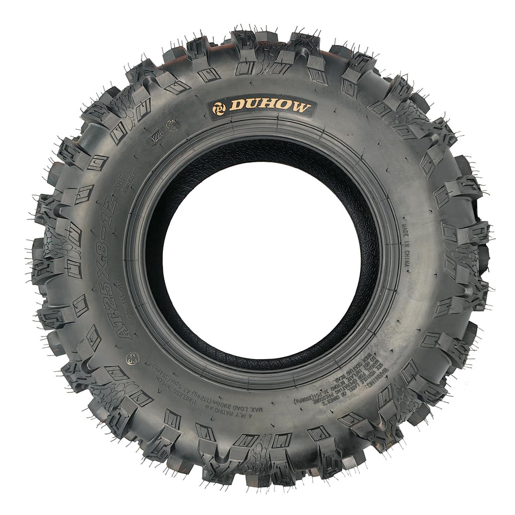 Garvee Pack of 1 25x8x12 ATV Tires Heavy-Duty Grip and Stability for Off-Road UTVs Black