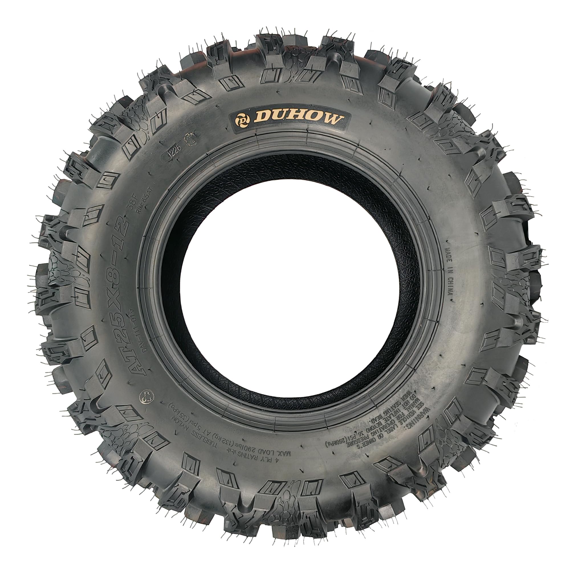 Garvee Pack of 1 25x8x12 ATV Tires Heavy-Duty Grip and Stability for Off-Road UTVs Black