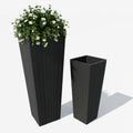 Garvee 2 Pack Large Planters for Indoor Plants, Outdoor Tall Planter with Drainage Holes, Plant Pots for Trees Flowers, All-Weather Use with Removable Insert Bucket (24inch, 32 inch, Black)
