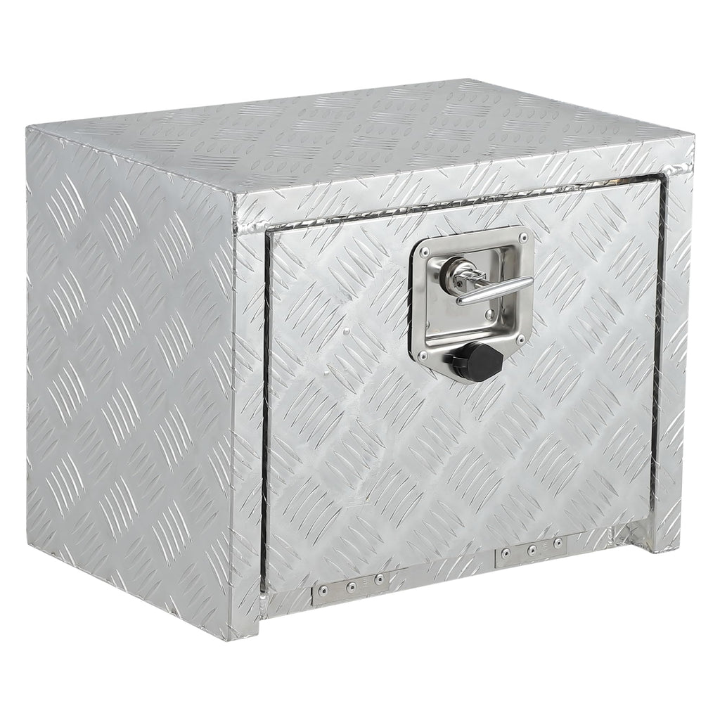 Garvee 18 Inch Heavy Duty Aluminum Underbody Tool Box, Waterproof Truck Storage Organizer Chest, Silver, for Pickup Truck Bed, RV Trailer