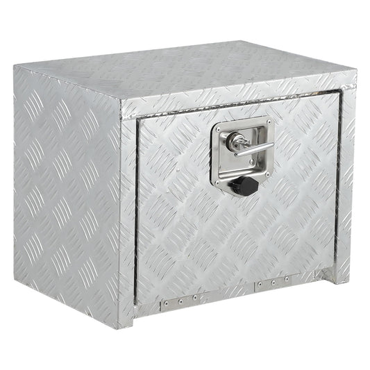 Garvee 18 Inch Heavy Duty Aluminum Underbody Tool Box, Waterproof Truck Storage Organizer Chest, Silver, for Pickup Truck Bed, RV Trailer