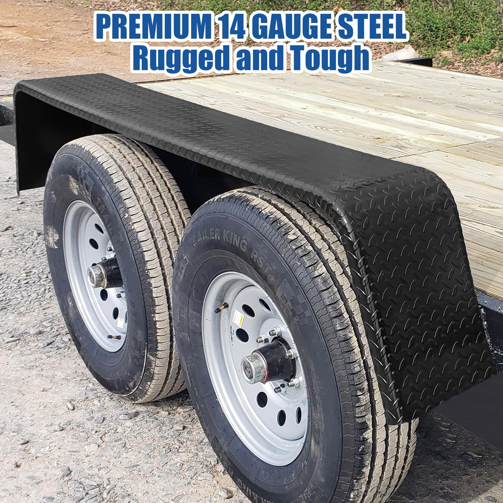 Garvee 2Pcs Heavy Duty Steel Fenders for 13-15" Trailer Wheels