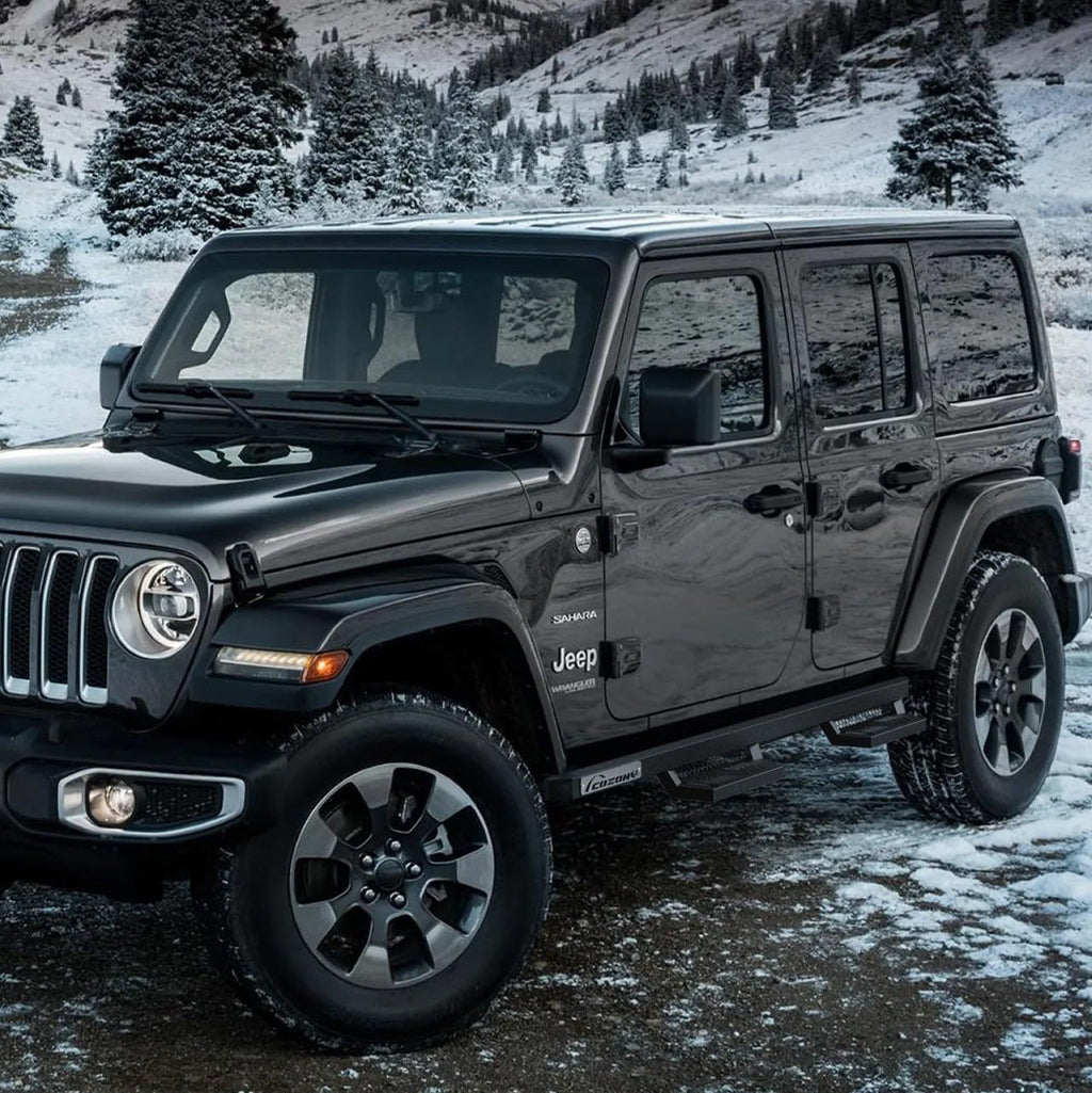 Garvee Running Boards Drop Side Steps for 2007-2018 Jeep Wrangler JK 4 Door, Textured Black Truck Nerf Bars