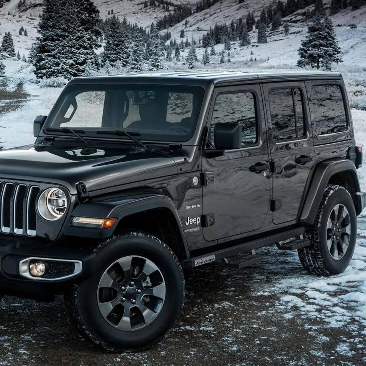 Garvee Running Boards Drop Side Steps for 2007-2018 Jeep Wrangler JK 4 Door, Textured Black Truck Nerf Bars
