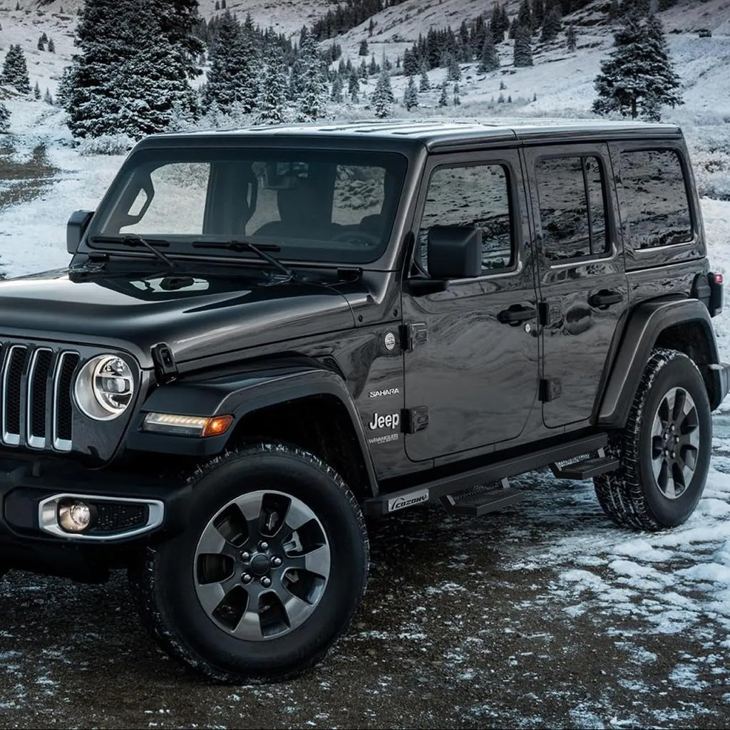 Garvee Running Boards Drop Side Steps for 2018-2024 Jeep Wrangler JL 4 Door, Textured Black Truck Nerf Bars