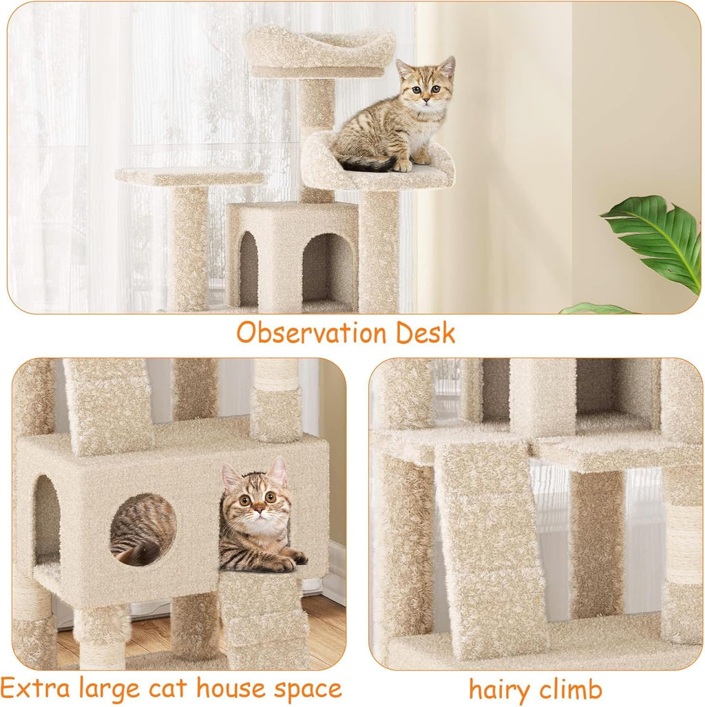 Garvee Cat Tree Tower, Multi-Level Cat Tower with Top Perch, Ladders, and Spacious Condo for Small and Large Cats