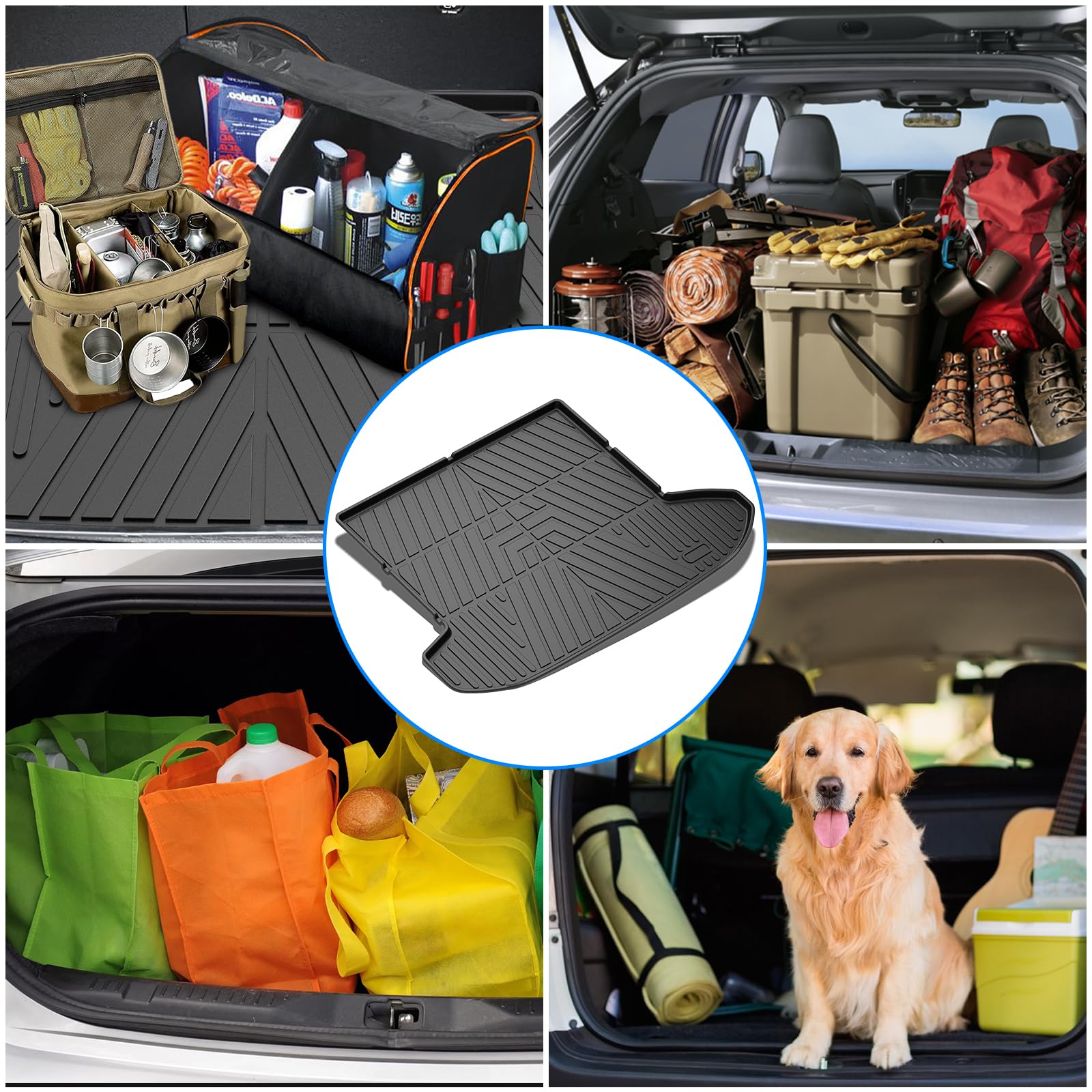 Garvee Trunk Mat for Hyundai Tucson 2022-2025, All-Weather TPE Rear Cargo Protector, Durable, Easy Clean, Black